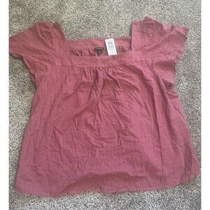 Torrid Blouse Size 3 Dark Pink Short Sleeve NWT